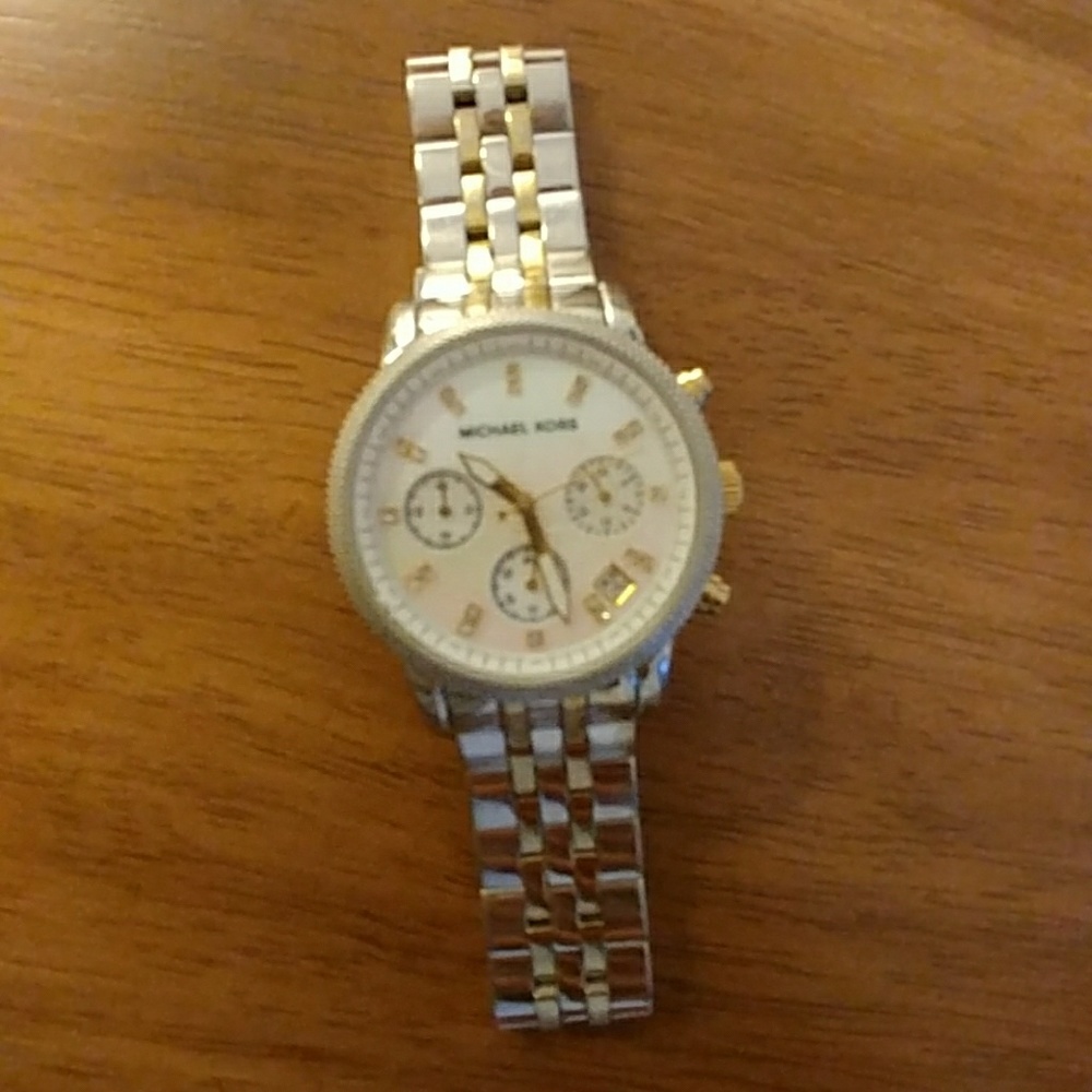 MK5057 Two-Tone Watch - Mother of Pearl Face